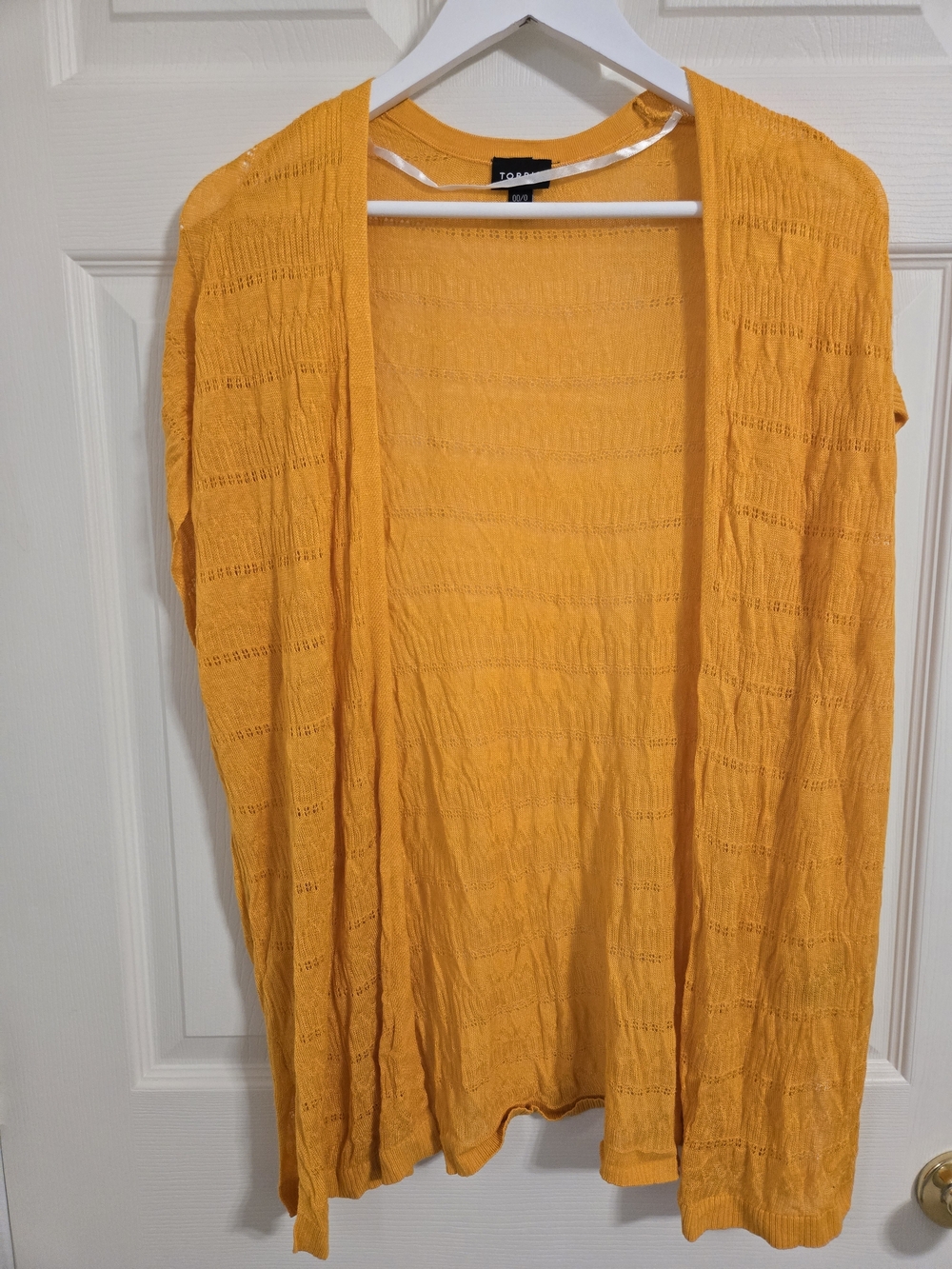 Torrid Open Front Knit Lightweight Open Front Cardigan in Vibrant Mustard